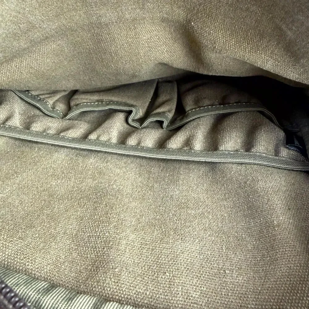 Brookstone Messenger Bag Mens Brown Leather Multi Pocket Detachable Crossbody